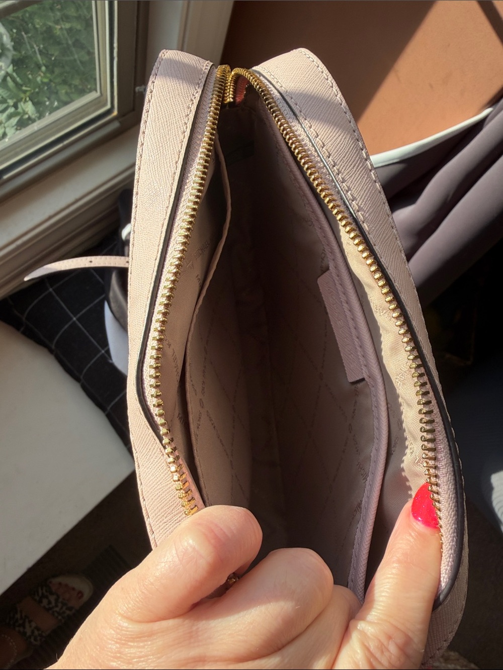 Michael Kors Blush Pink Saffiano Crossbody with Gold Hardware - Picture 2 of 2